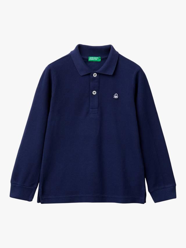 

Детская поло с длинными рукавами Benetton, Night Blue