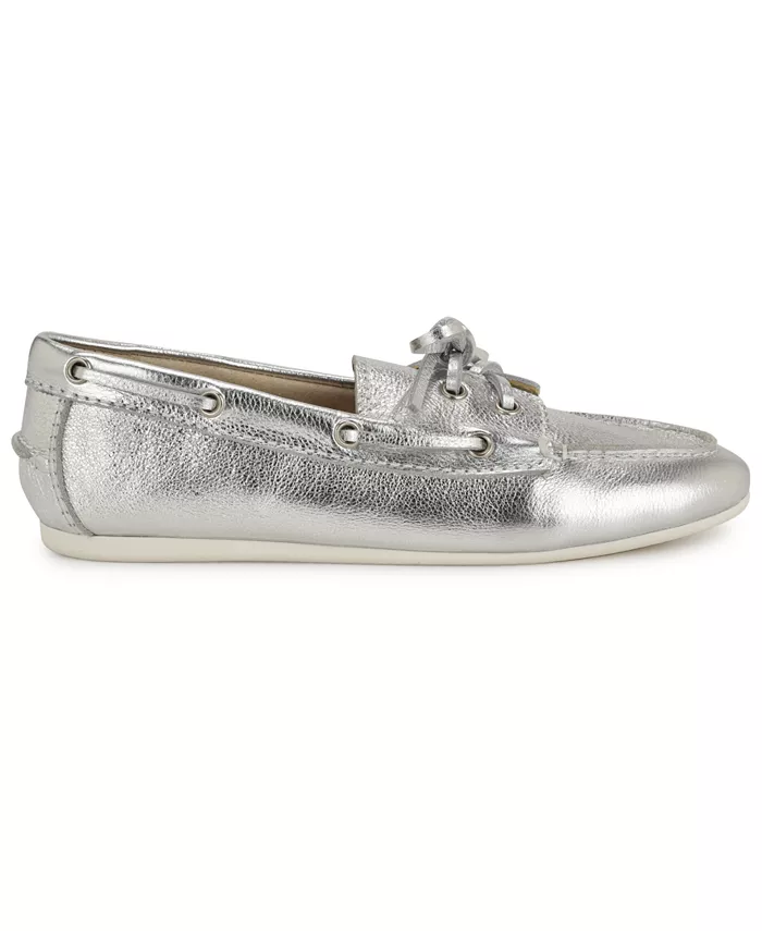 Женские яхтенные слипоны Boat Shoes Nine West, серебряный — фото 2