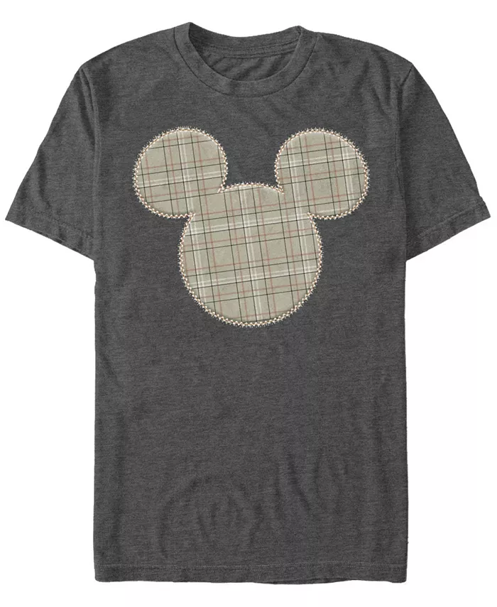 

Мужская футболка с коротким рукавом Mickey в клетку с аппликацией Fifth Sun, серый