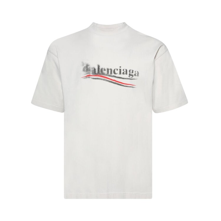 

Футболка Balenciaga Political Stencil T-Shirt, цвет Ecru/Black
