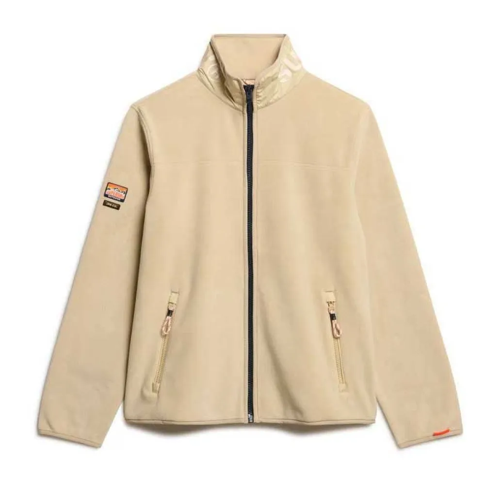 

Толстовка Superdry Active Fleece full zip, бежевый