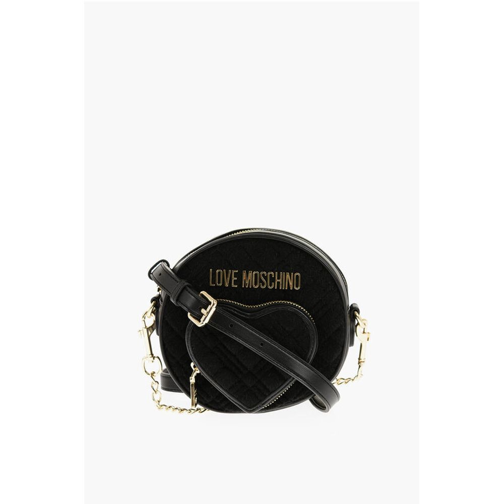 

Круглая сумка через плечо LOVE из искусственной кожи и ткани с сердцем Moschino, черный