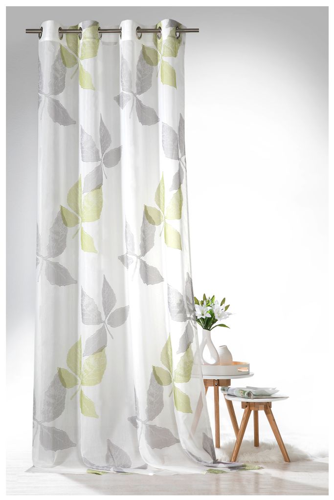 

Heimtexland Штора с люверсами Batiste Pure Nature Leaves 245x140 Прозрачная штора Type637 Зеленый