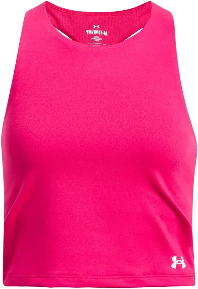 Топ-майка для девочек Under Armour Motion Crop Tank, розовый