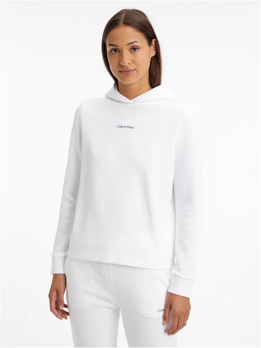 

Толстовка Calvin Klein "MICRO LOGO ESS HOODIE" с надписью Calvin Klein, белый