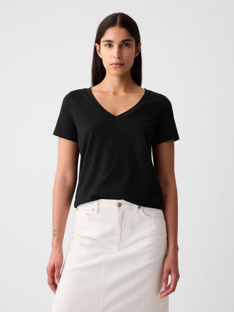 

Футболка из натурального хлопка Gap, черный