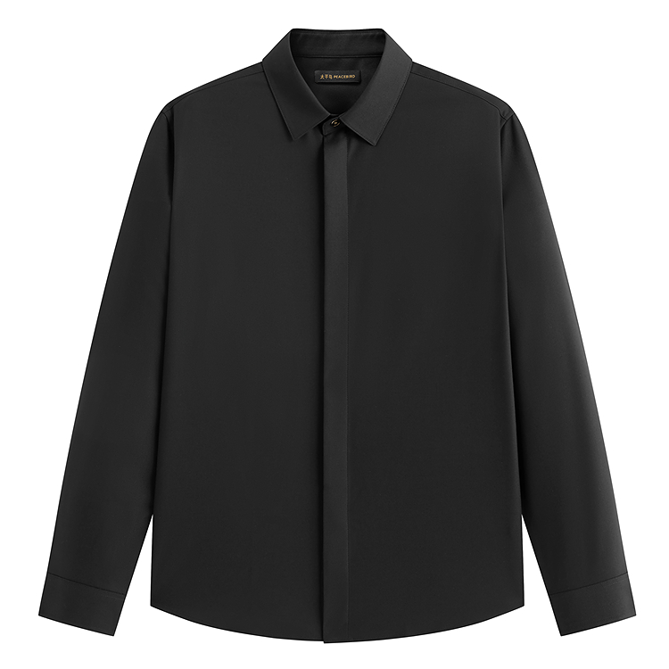 

PEACEBIRD MEN Рубашка Unisex Black 1 Lapel Moderate