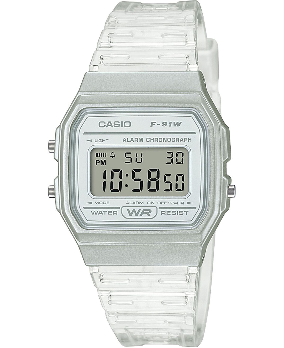 

Часы унисекс с цифровым прозрачным желейным ремешком, 35,2 мм Casio