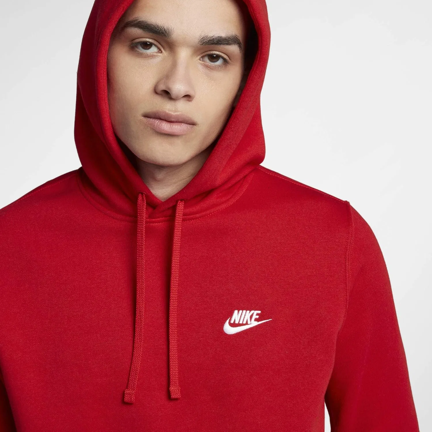 Худи мужское Nike Sportswear Club, University Red/University Red/White — фото 3