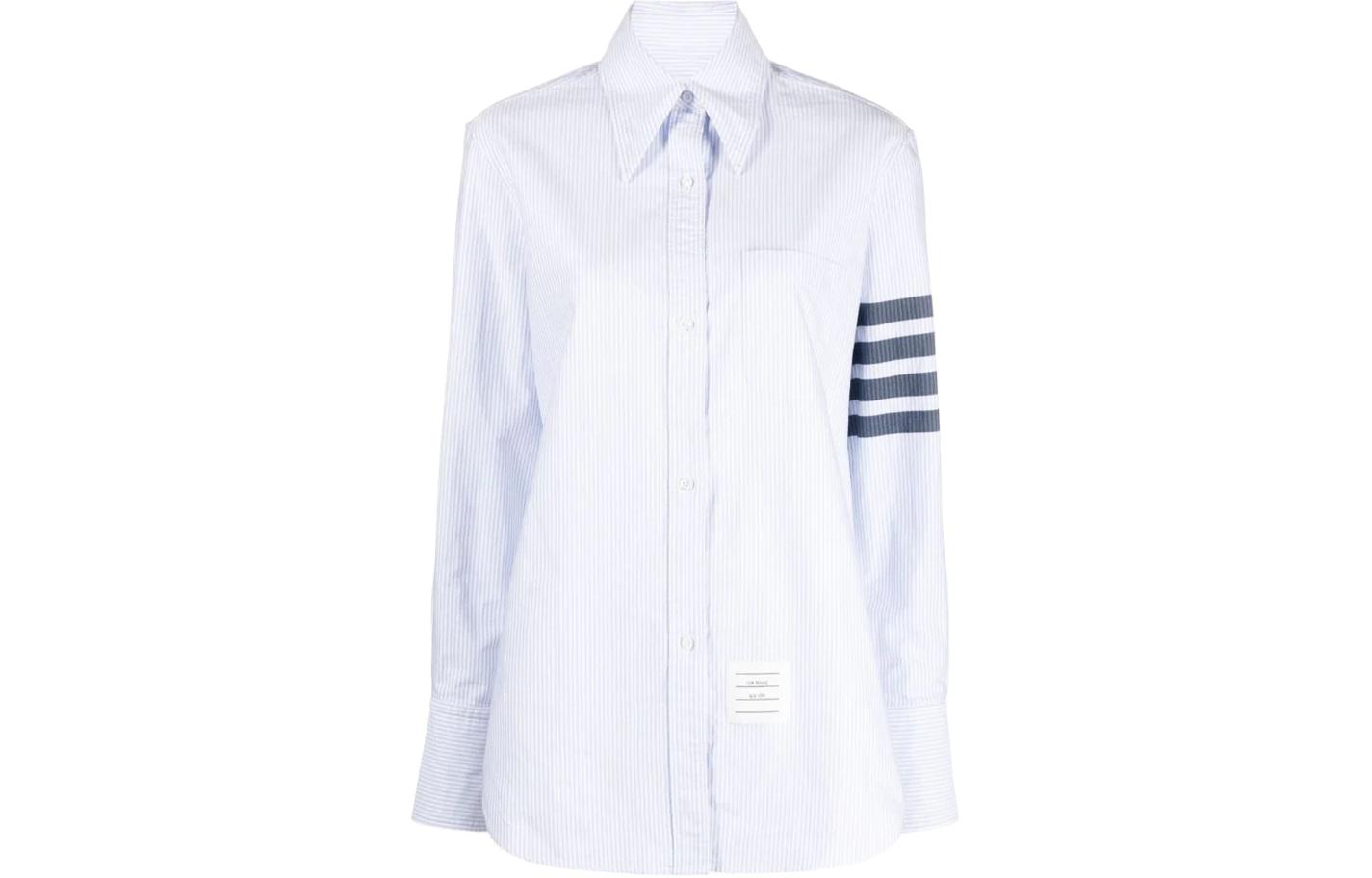 

Рубашка Oxford 4-Bar Oversize в полоску THOM BROWNE, синий
