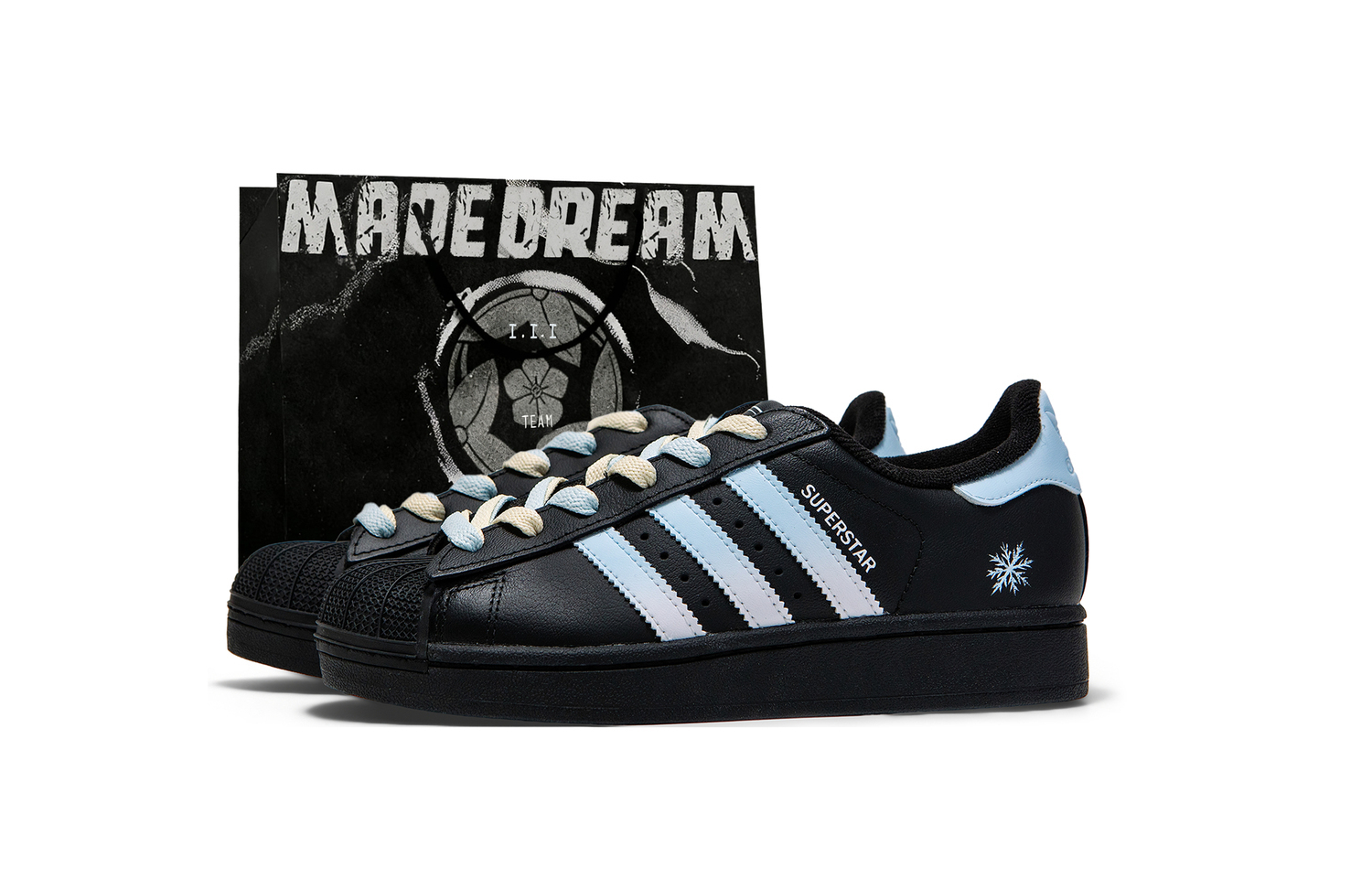 

Кроссовки SUPERSTAR Leather Slip Resistant, Abrasion Resistant, Breathable low top мужские Adidas Originals, черный синий