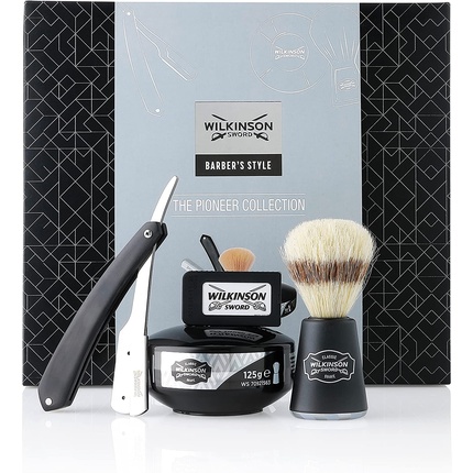 

Бритва Barber'S Style Pioneer Collection с 5 двойными лезвиями, помазком и мылом для бритья, Wilkinson Sword