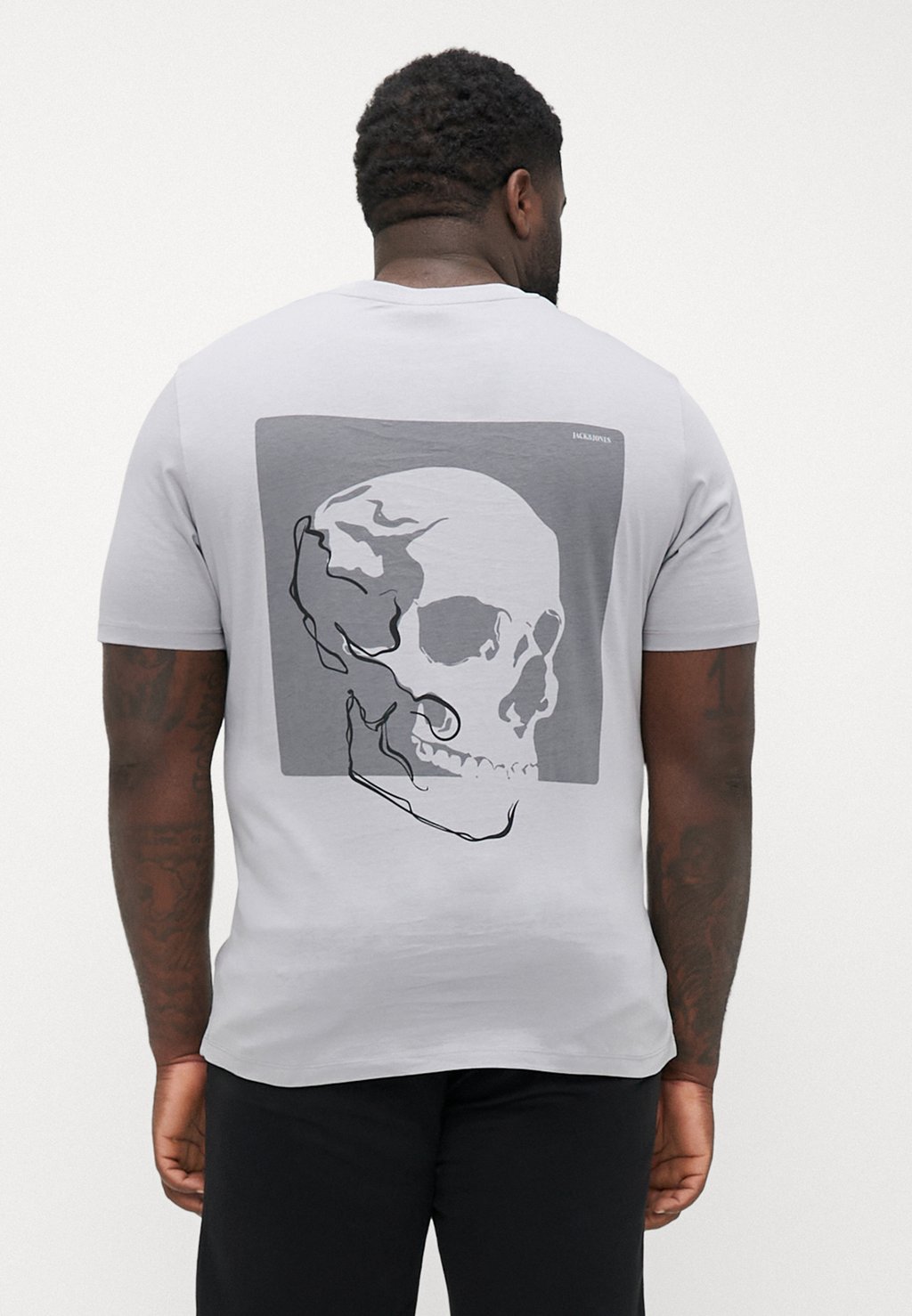 

Футболка с принтом JJSKULLY TEE CREW NECK 3 PACK Jack & Jones, серый