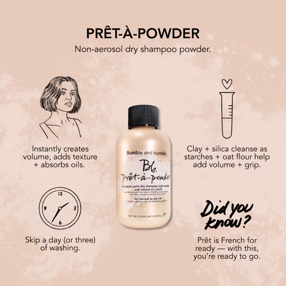 Pret-À-Powder - это сухой шампунь в равных частях, сухой шампунь для объема волос. Bumble And Bumble, 56 гр — фото 2