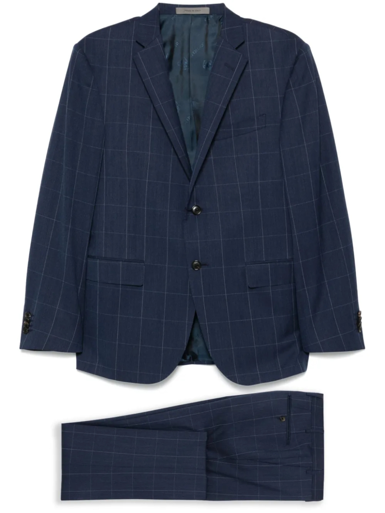 

Костюм с узором «Оконное стекло» Corneliani, синий