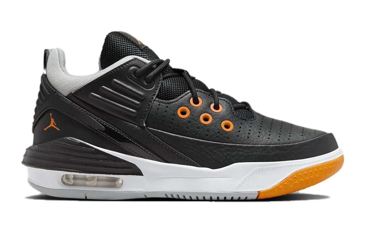 Баскетбольные кроссовки Max Aura 5 Kids GS Low-top черные/белые/оранжевые Jordan, черный — фото 2