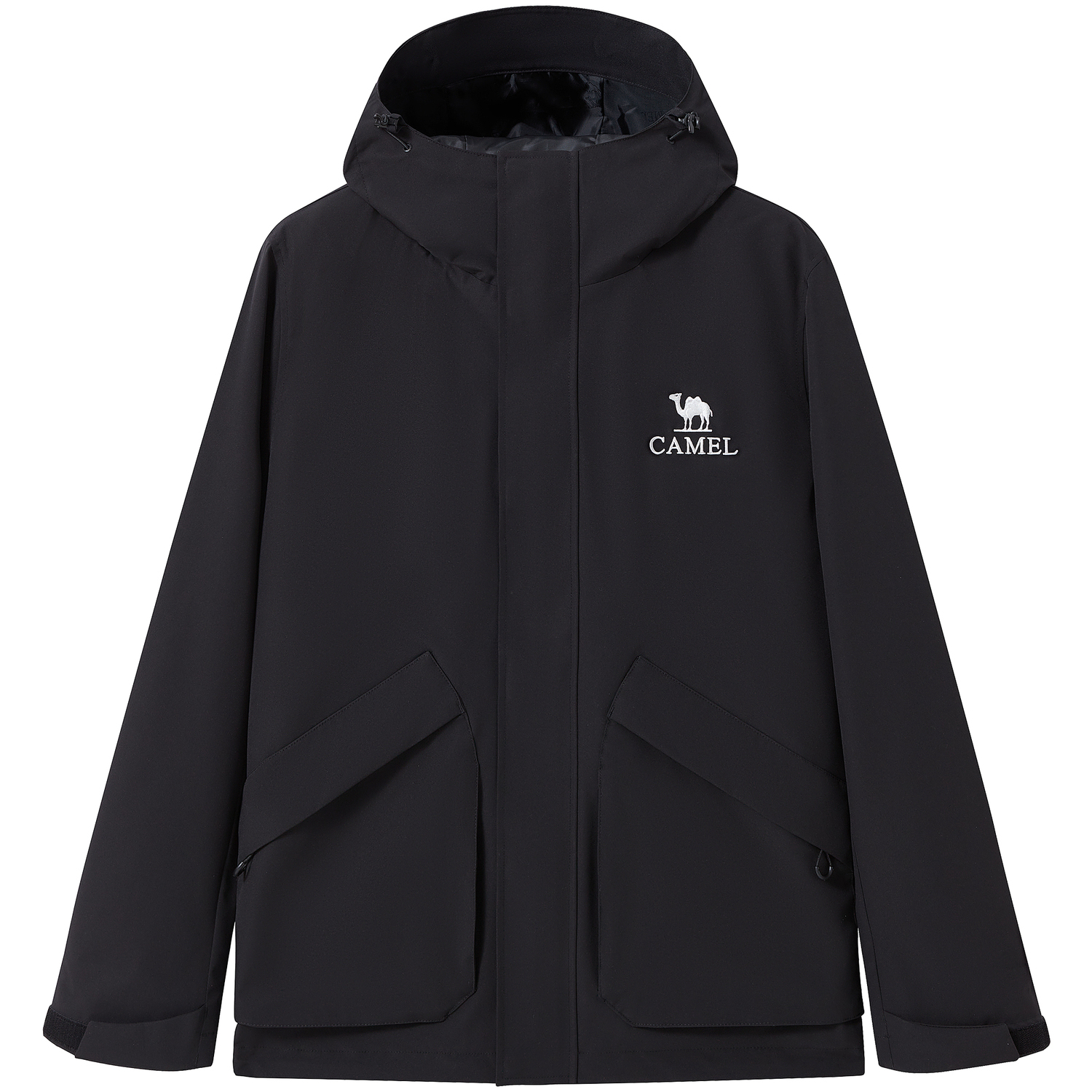 

Куртка мужская Urban Techwear Workwear с капюшоном, ветро- и влагозащитная, с большими карманами CAMEL, phantom черный