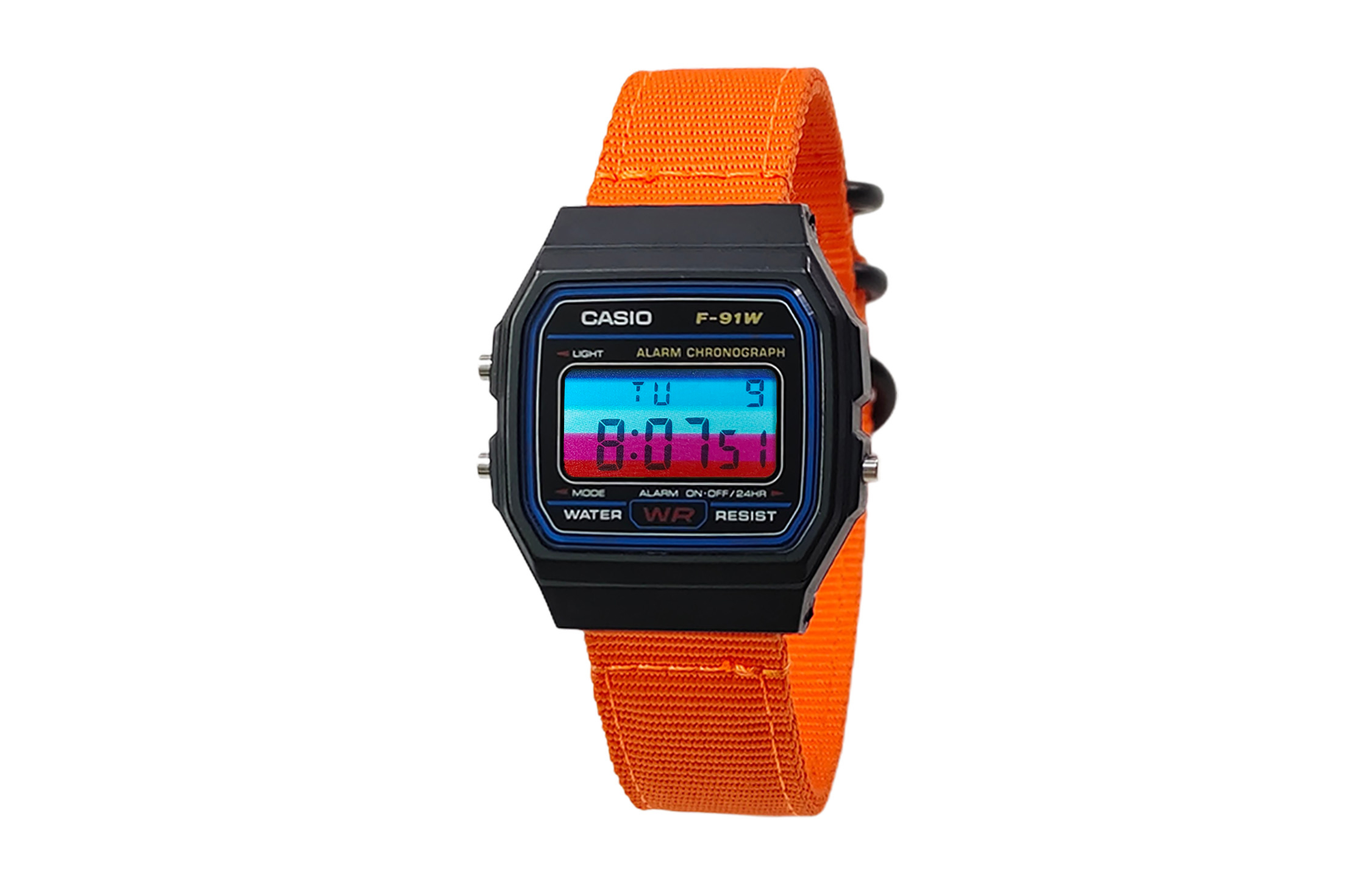 

CASIO Мужские часы Retrofit Series с кварцевым механизмом и нейлоновым ремешком, черный циферблат