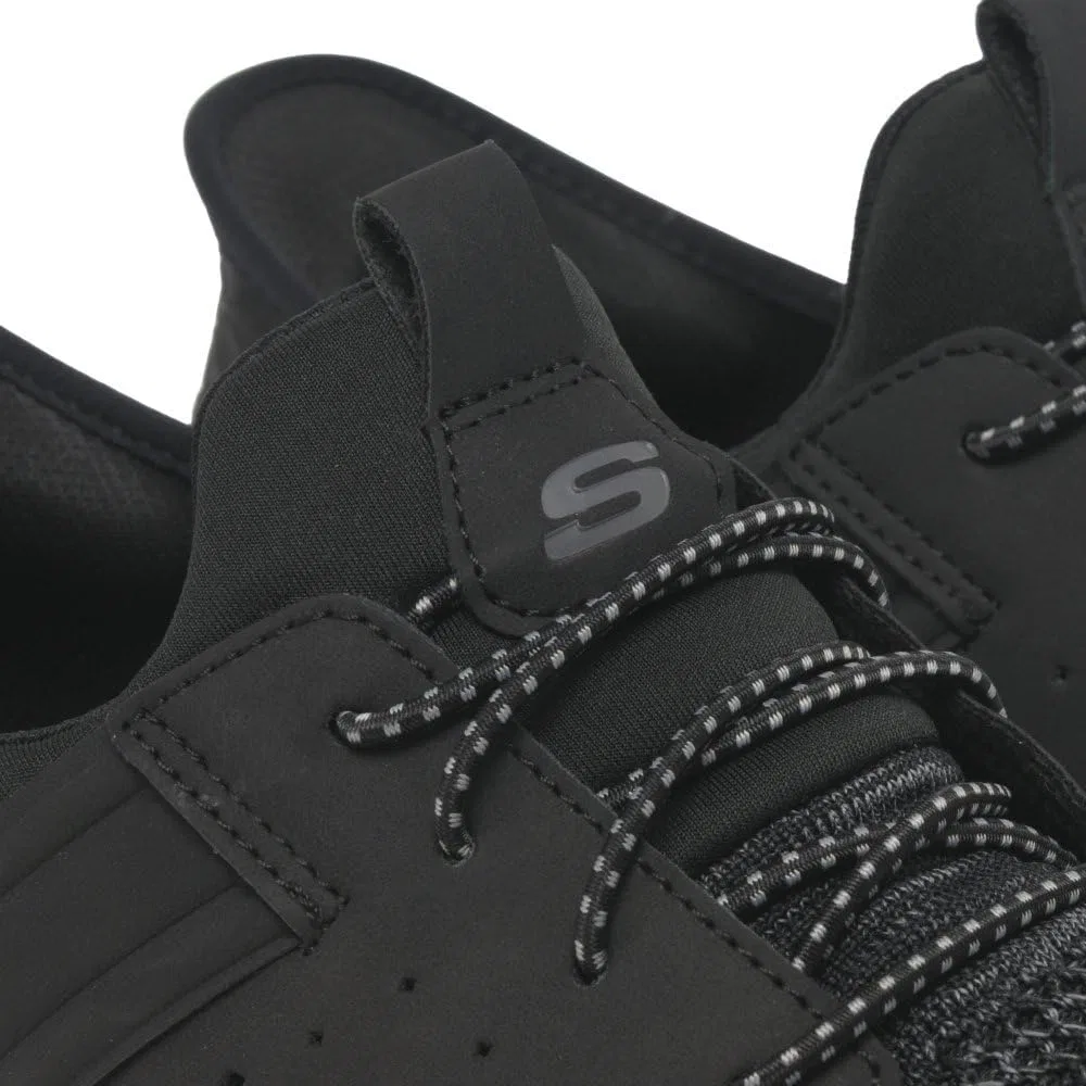 Туфли Skechers Garner Newick 210803 Men's Shoes, Black Textile Synthetic — фото 2