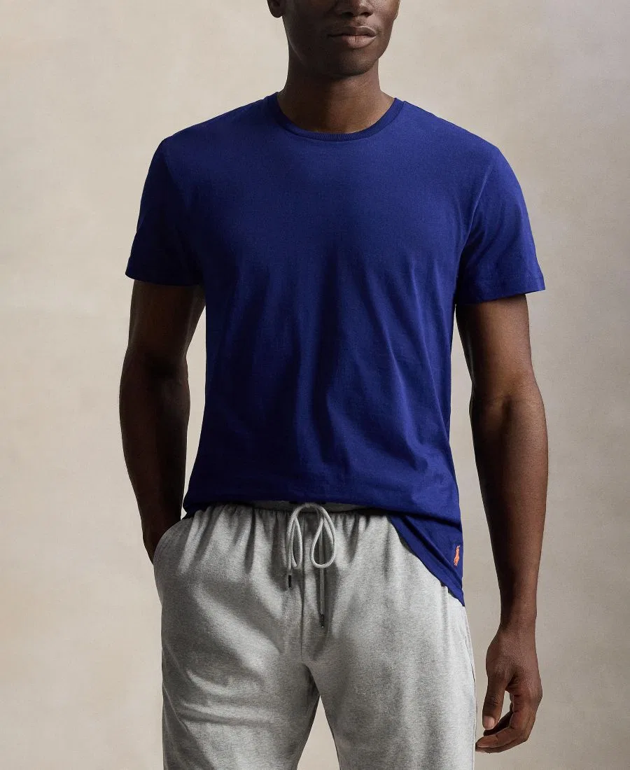 Комплект из 3 классических хлопковых мужских маек с круглым вырезом Polo Ralph Lauren, синий/оранжевый — фото 2