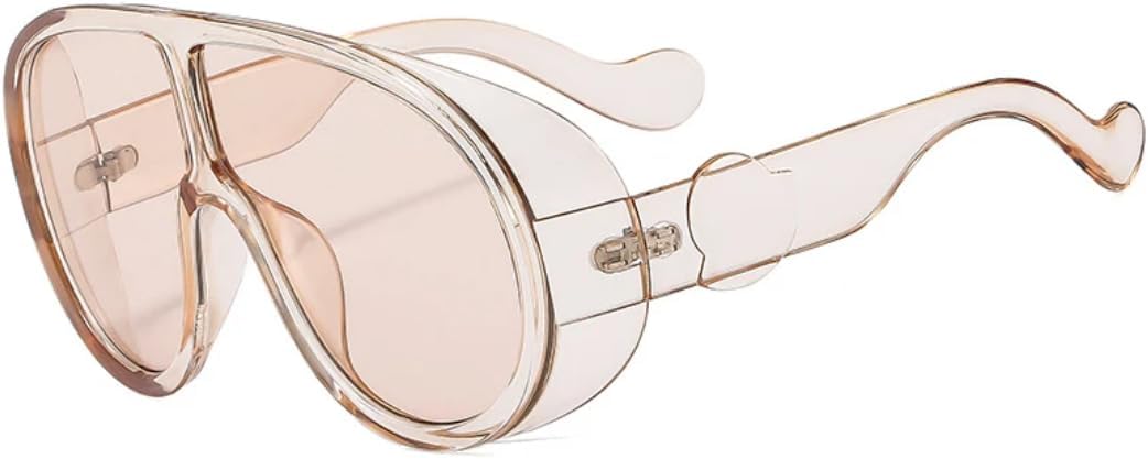 

Винтажные крутые большие солнцезащитные очки в толстой оправе для женщин и мужчин в стиле панк, для активного отдыха, спорта, походов, с защитой от УФ-излучения UV400 TVTBBVV, Champagne Champagne