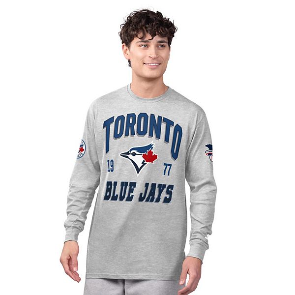 

Мужской набор из двух футболок heather gray/royal toronto blue jays с длинным и коротким рукавом Starter