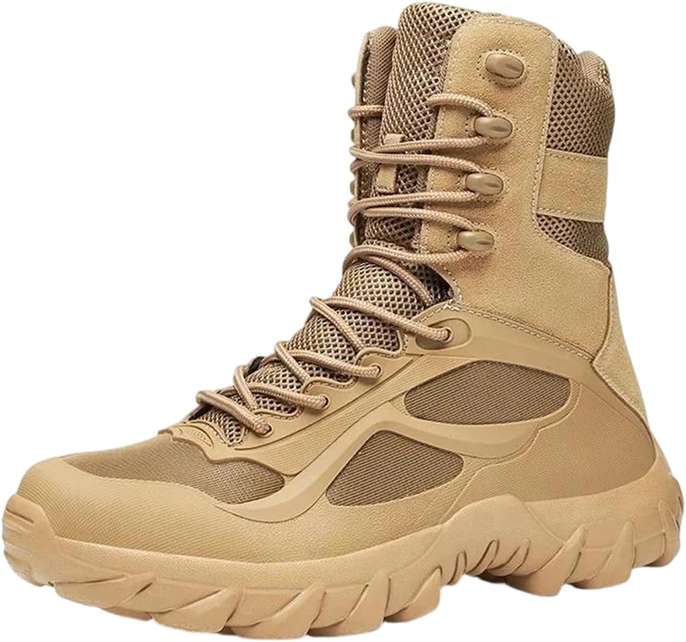 

Мужские тактические военные ботинки из джинсовой ткани с плоской подошвой, шнуровкой, для пустынного боя и армейских подразделений, для походов на открытом воздухе Alloaone, бежевый
