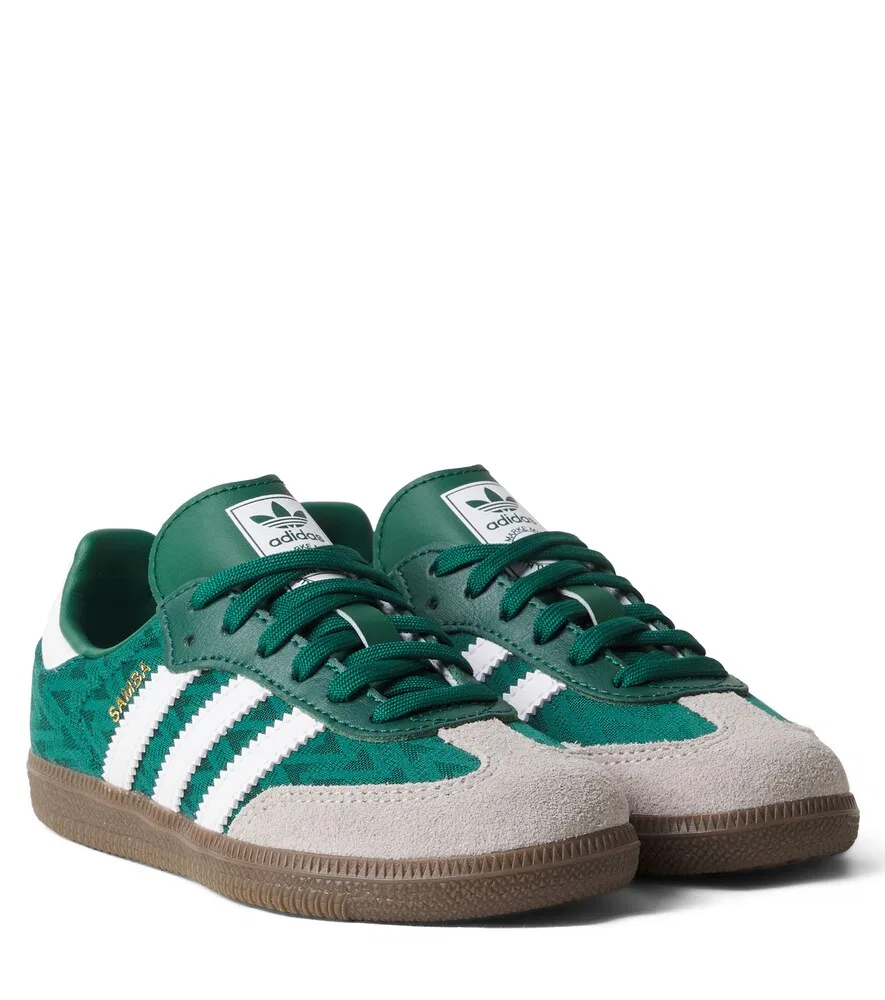 Кожаные кроссовки Samba OG Adidas Originals Kids, зеленый