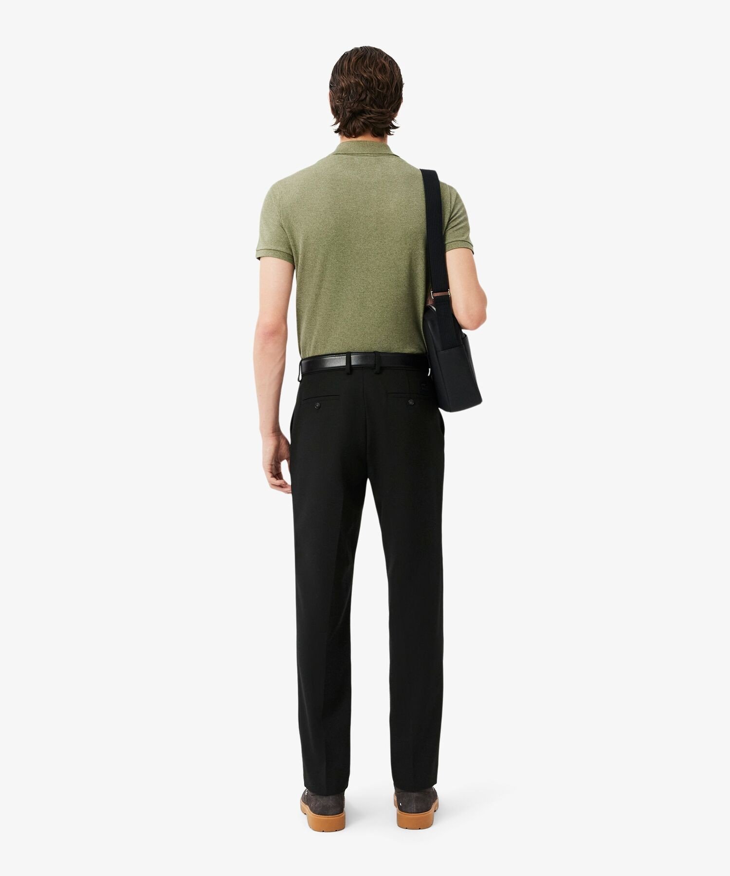 Брюки чинос из шерстяной смеси с центральными складками LACOSTE, Black — фото 2