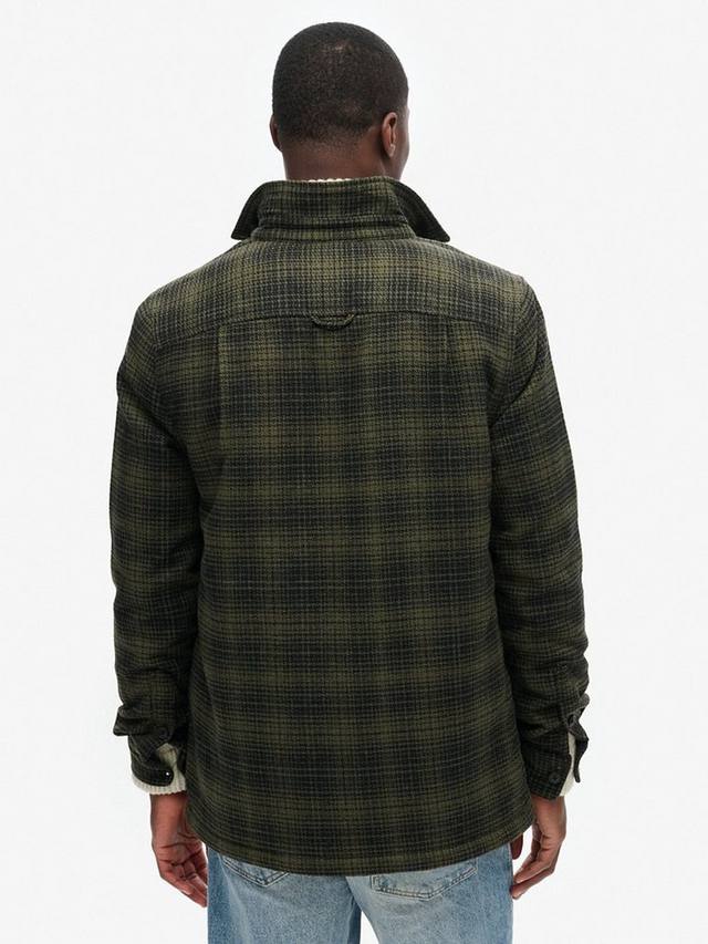 Верхняя рубашка в клетку на флисовой подкладке Superdry, цвет Haze Ombre Olive — фото 2