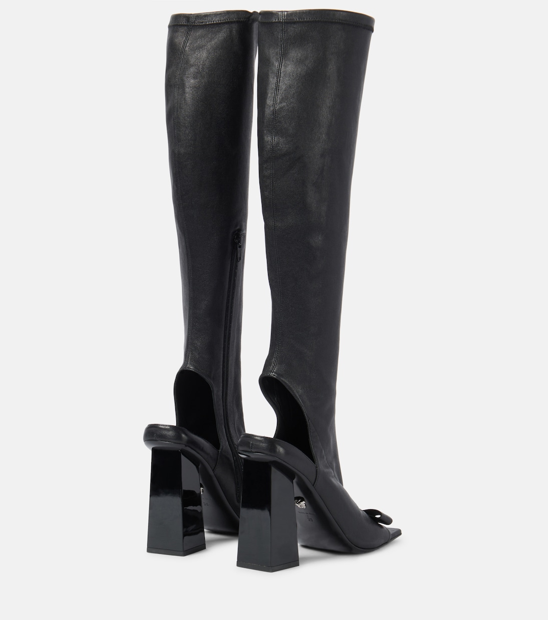 Сапоги до колен из кожи Gianni Ribbon Versace, Black Palladium — фото 3