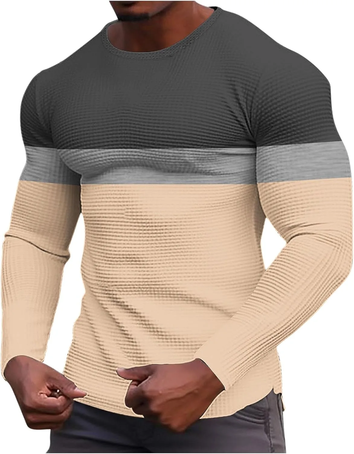 Мужская рубашка с длинным рукавом Casual Loose Fit Color Block