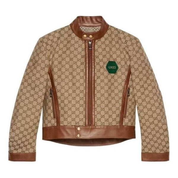 

Куртка 100 gg canvas jacket 'beige ebony' Gucci, бежевый