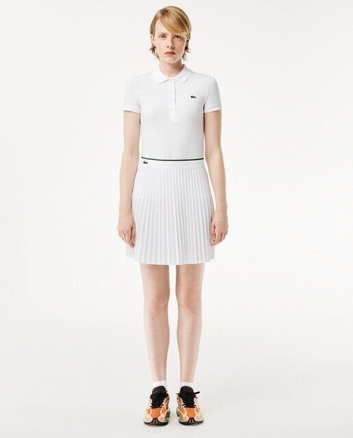 

Короткая плиссированная юбка с эластичным поясом Lacoste, белый