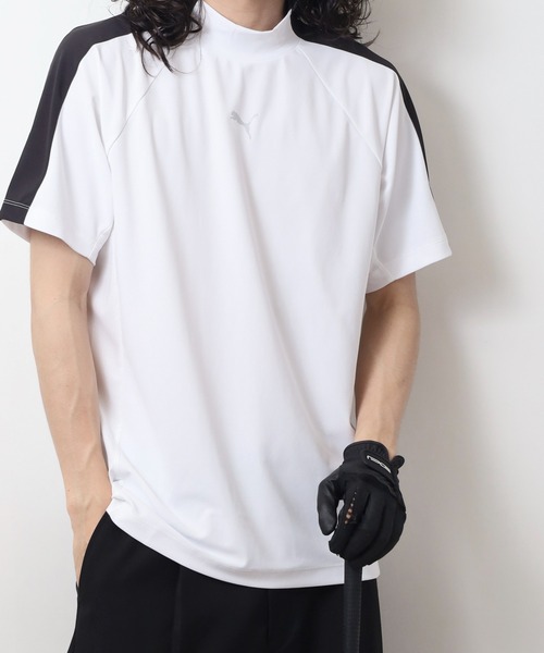 

Футболка с высоким воротником-стойкой, технологичный крой, материал с эффектом стрейч PUMA, белый