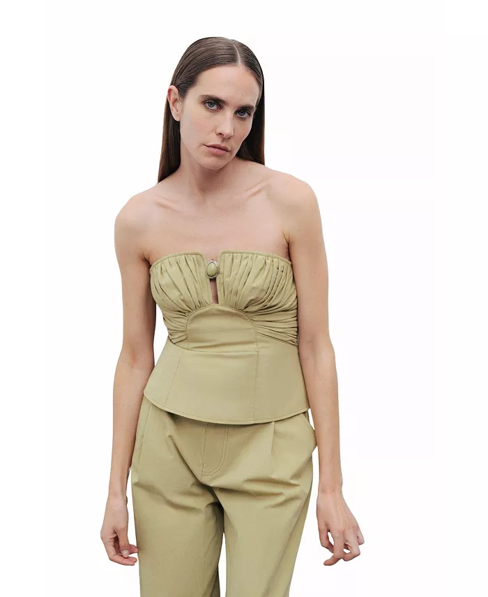 

Женский укороченный топ с миндалевидным акцентом NOCTURNE, зеленый