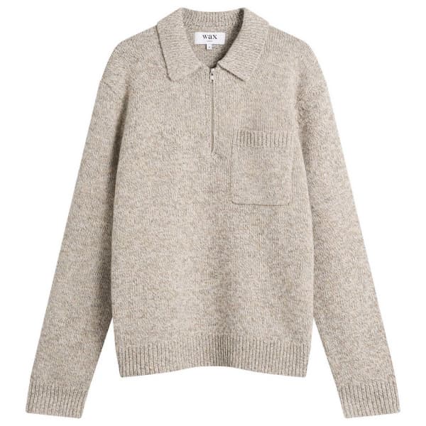 

Поло Alpha с простой строчкой и застежкой-молнией Wax London, серый