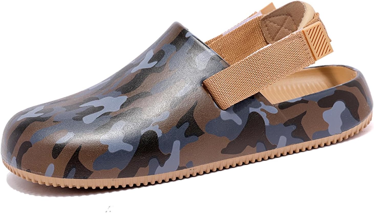 

Унисекс классические камуфляжные сабо для взрослых мужчин и женщин - легкие регулируемые водные сандалии с противоскользящей подошвой, быстро сохнущие садовые тапочки Frtubop, коричневый