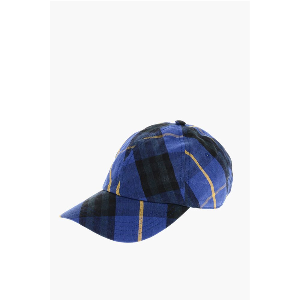 

Бейсболка из льна в клетку Burberry, синий
