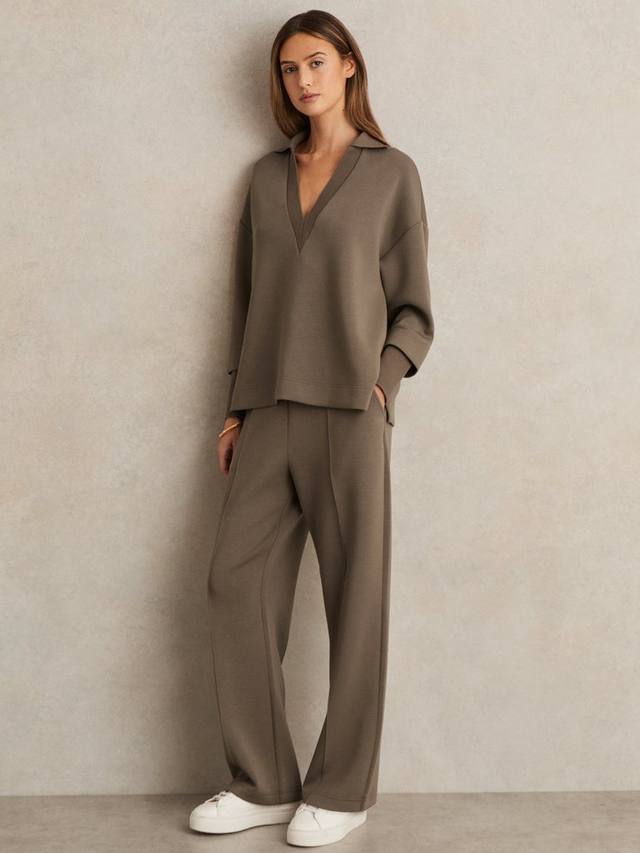 

Джоггеры Jemma с кулиской и широкими штанинами Reiss, Khaki Green