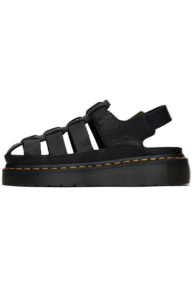 Wrenlie кожаные сандалии рыбака Grizzly Dr. Martens, черный — фото 3
