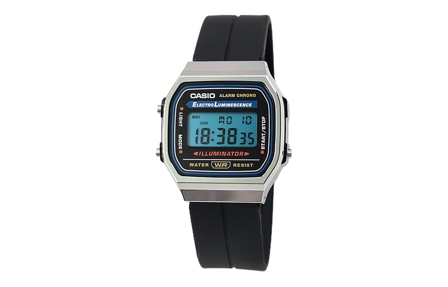 

CASIO Кварцевые часы Retrofit Series с силиконовым ремешком, мужские часы с черным циферблатом