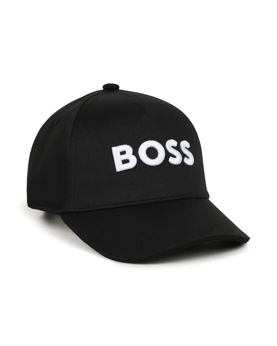 

Черная кепка из полиэстера для мальчика BOSS Kidswear
