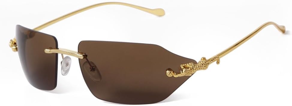 

Ретро-солнцезащитные очки с леопардовым принтом для женщин и мужчин. Классические металлические, золотистые, многоугольные, без оправы, с градиентным переходом цвета. Модные очки с защитой от УФ-излучения UV400 HYYZZC, C3