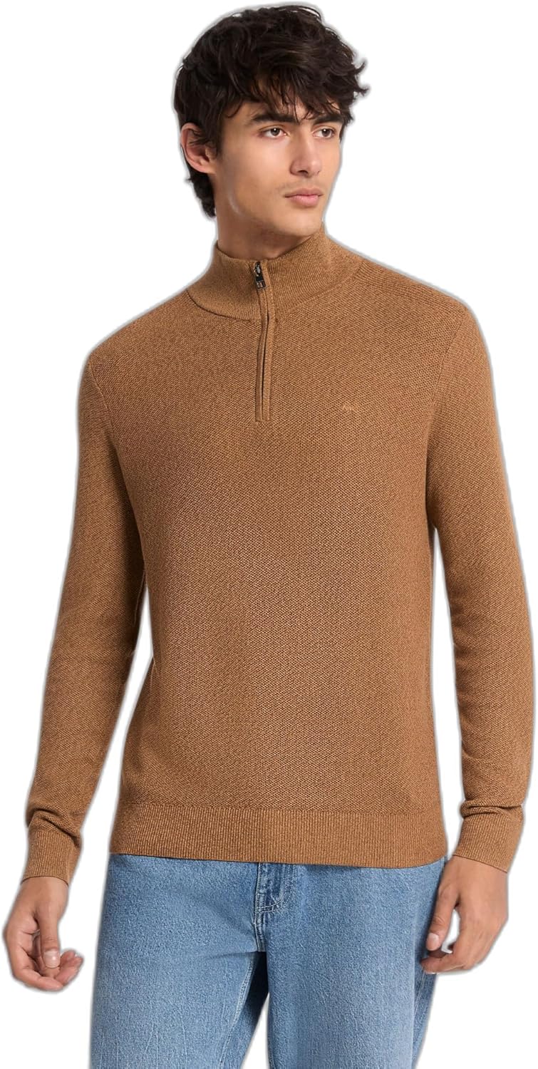 

Michael Kors мужской свитер Mouline с застежкой на четверть, Dark Caramel
