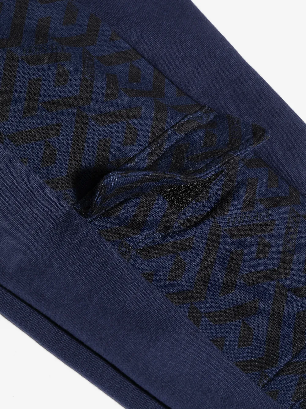 Спортивные брюки с узором Greca Versace Kids, синий — фото 4