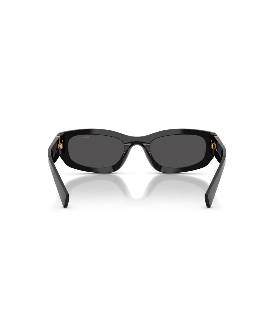 Женские солнцезащитные очки с геометрическим рисунком, MU B04S MIU MIU, Black — фото 4