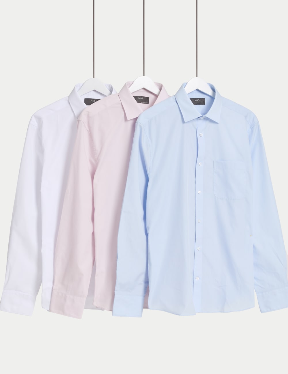 

3pk Slim Fit Рубашки Easy Iron Marks & Spencer, синий
