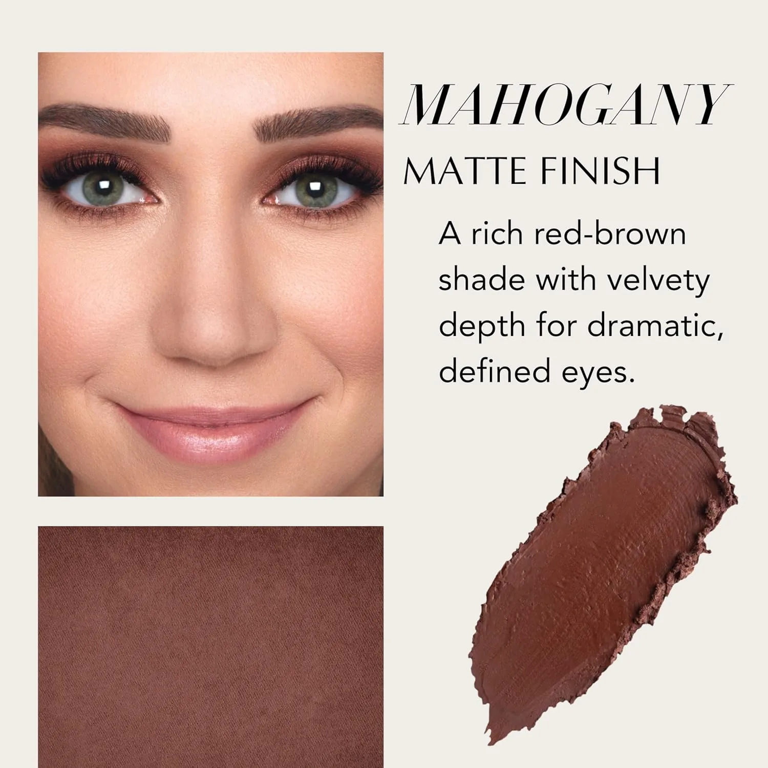 Стойкие тени-карандаш Xtreme Lashes GlideShadow, цвет «Махагони», матовое покрытие, легкая кремово-пудровая текстура, не осыпаются, подходят для наращенных ресниц, встроенная точилка. 1 штука (1 шт.), Mahogany — фото 2