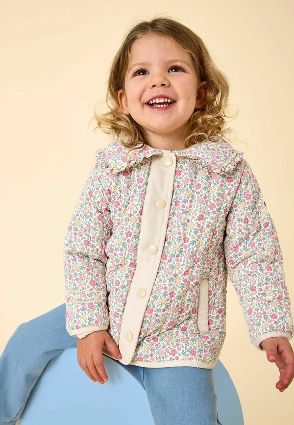 Стеганая куртка стандартного кроя. зимняя куртка Jojo Maman Bébé, Cream Ditsy Floral